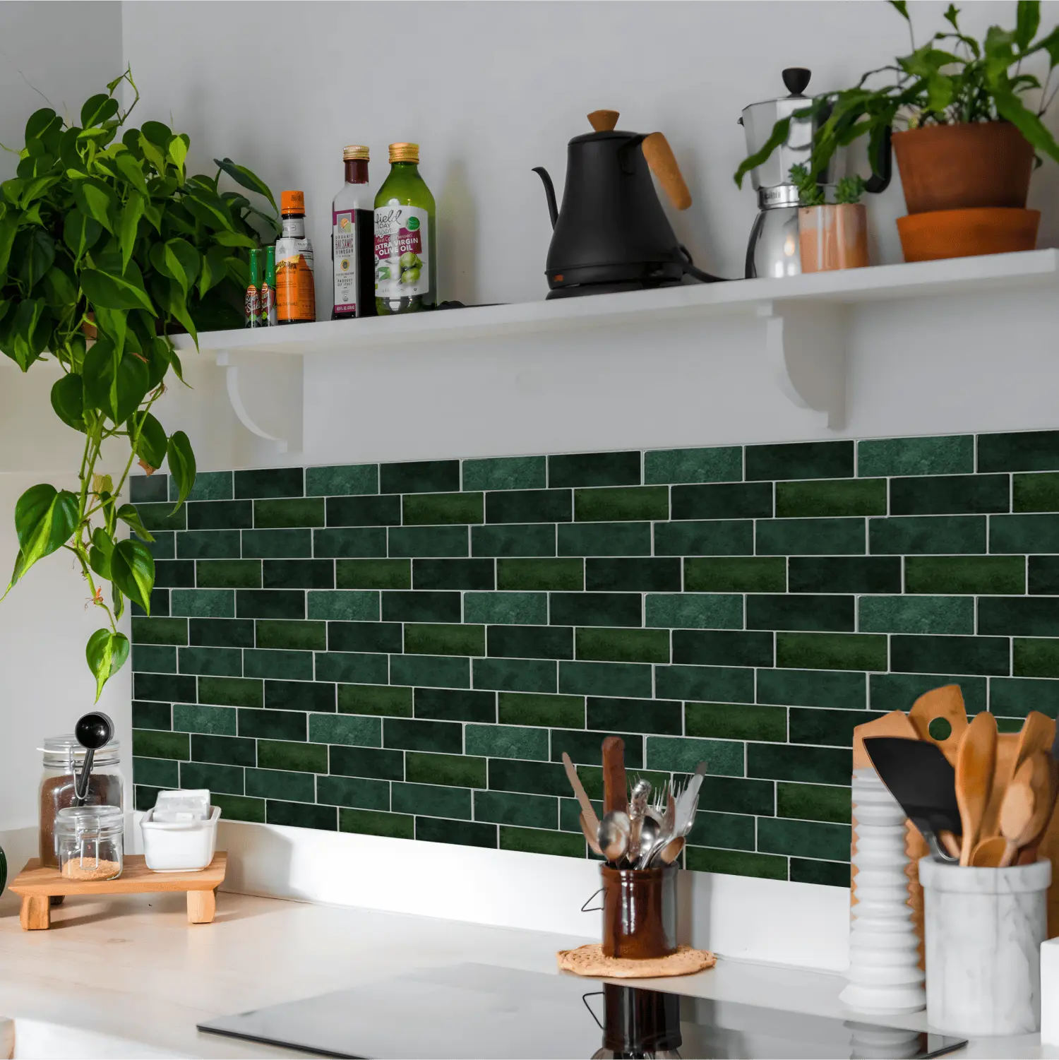 Plaktegel Mattoni groen – sfeerbeeld
