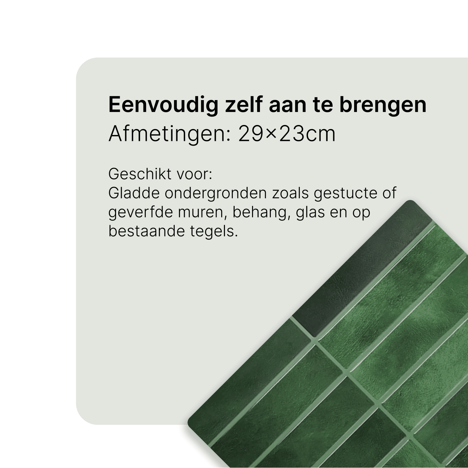 Plaktegels Stretti Mosgroen – Zelfklevende wandtegels