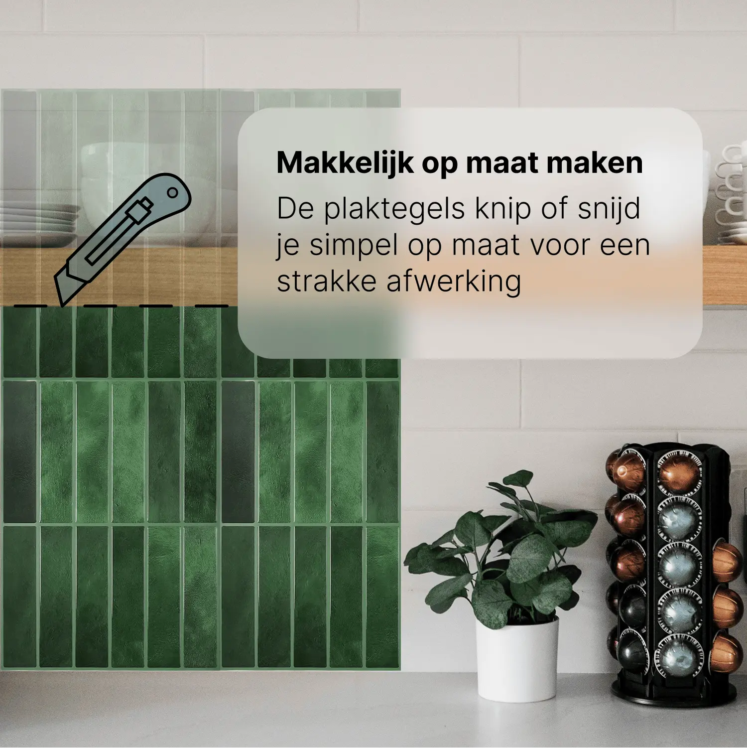 Plaktegels Stretti Mosgroen – Zelfklevende wandtegels