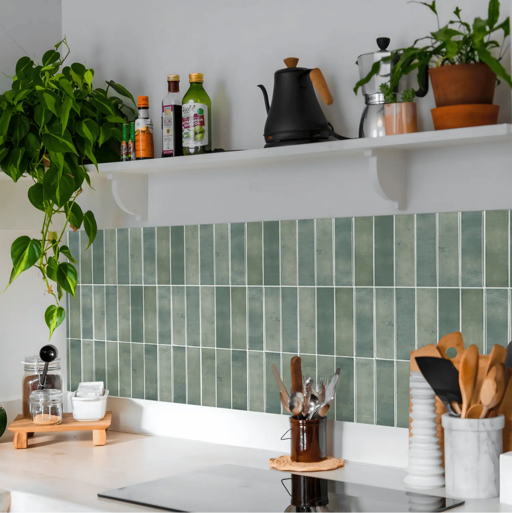 keuken muur met plaktegels sfeerbeeld