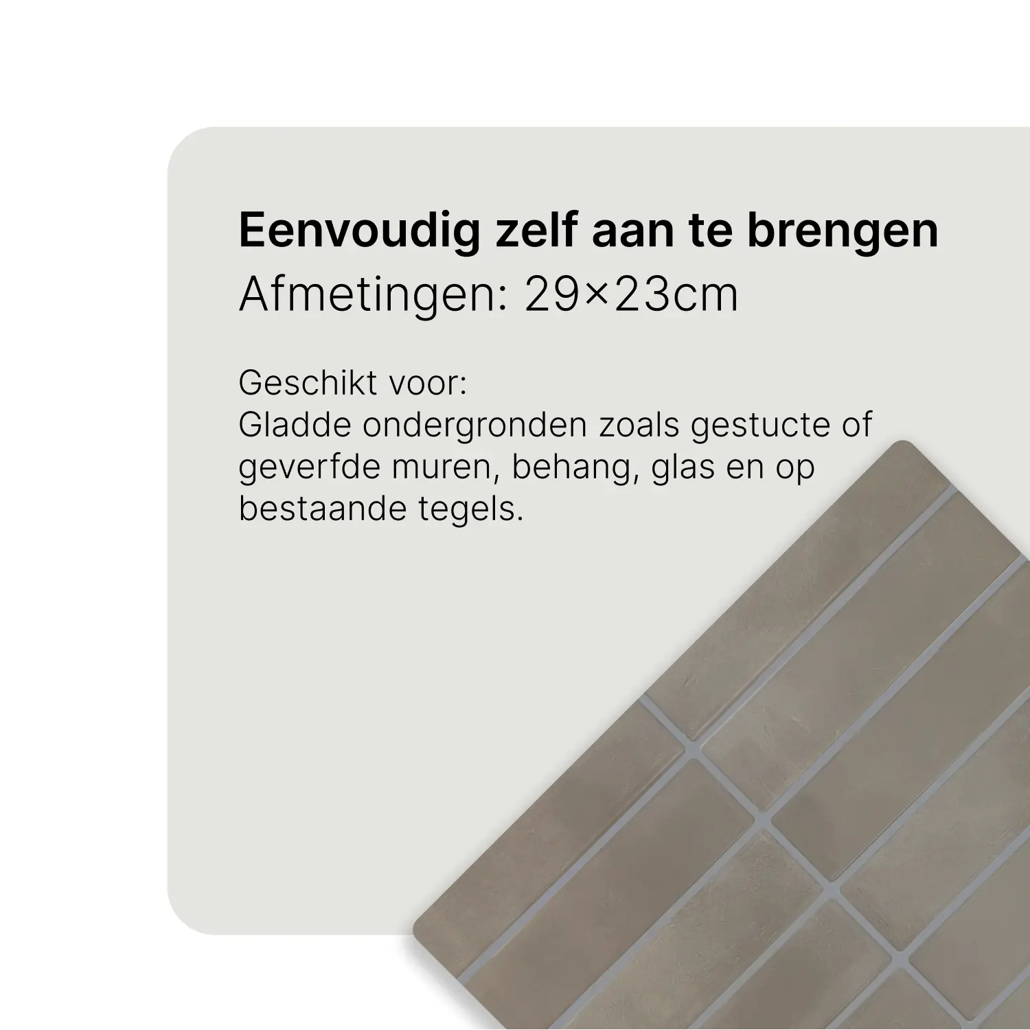 afmetingen van de tegel